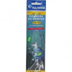 Bas de ligne flashmer daurade en dérive en fluorocarbon 2 hameçons