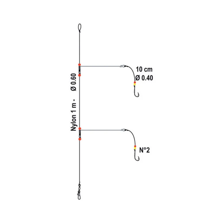 Bas de ligne mer flashmer metal clip 2 hamecons