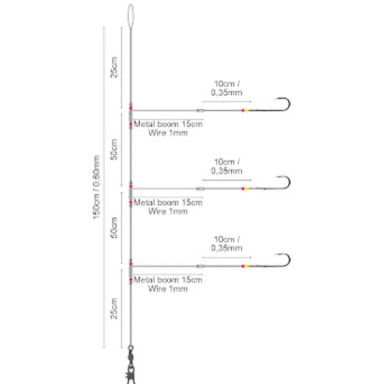 Bas de Ligne SPRO Salt Rig Metal Boom Worm
