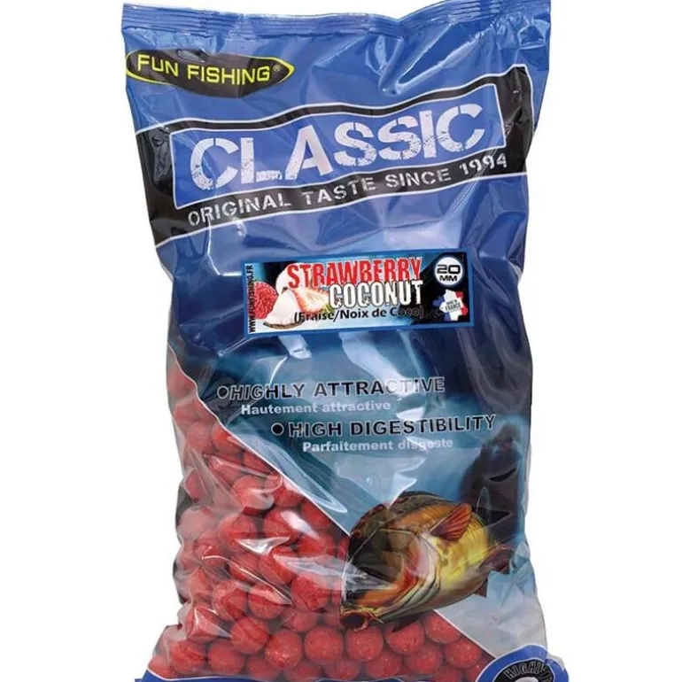 Bouillettes Denses Fun Fishing Classic Strawberry Coconut 20mm 4kg
