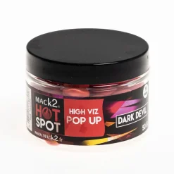Bouillettes flottantes carpe mack2 fluo pop up dark devil 15mm 50g