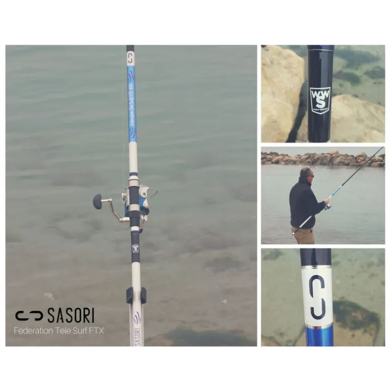 Ensemble Surfcasting canne télescopique 4m20 + moulinet 5000