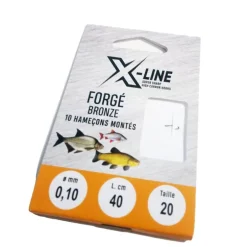 Hameçons montés coup x line forgé bronzé 40cm (x10)