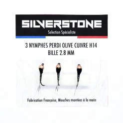 Kit 3 nymphes perdigones olives h16 bille cuivre tung 2,5 mm
