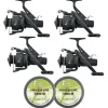 Pack 4 Moulinets Dark Water 6000 FS Debrayable + 2000m de 0.35mm