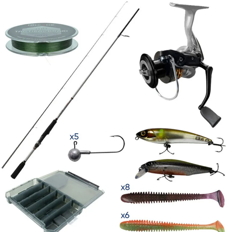 Pack Major Craft Kahory Spinning Combo 2.13m, 7-28g + tresse + boite + leurres