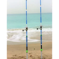 Pack surfcasting 2 cannes optimum surf + 2 moulinets x3 9000 sw