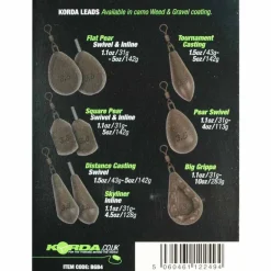 Plomb à émerillon korda square pear swivel (x2)