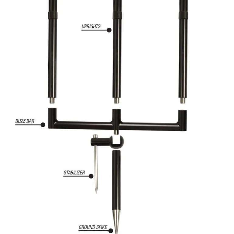 Support 3 cannes korda singlez alu black 3 surelevateur 6.5"